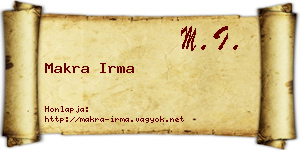 Makra Irma névjegykártya